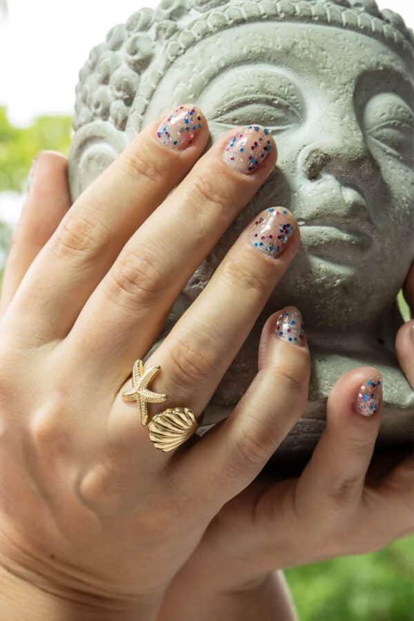 ANILLO AJUSTABLE: SHELL & STAR 